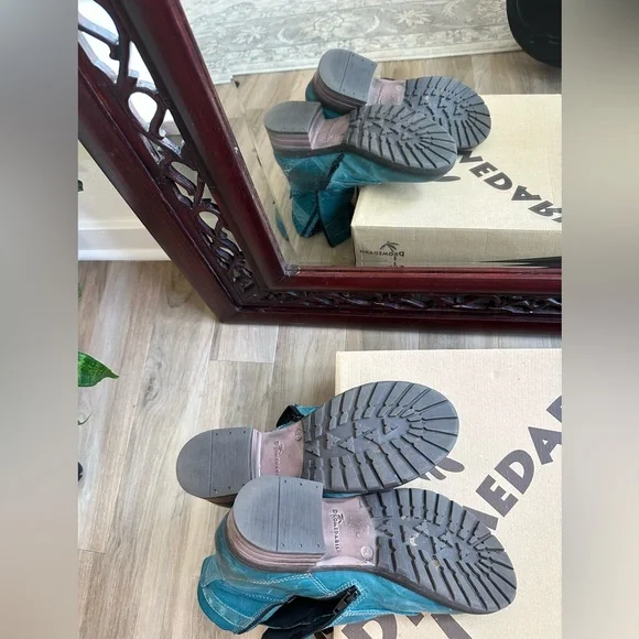 Dromedaries Boots, zipper and laces. Kiara, Teal size 9.5 - Picture 5 of 13